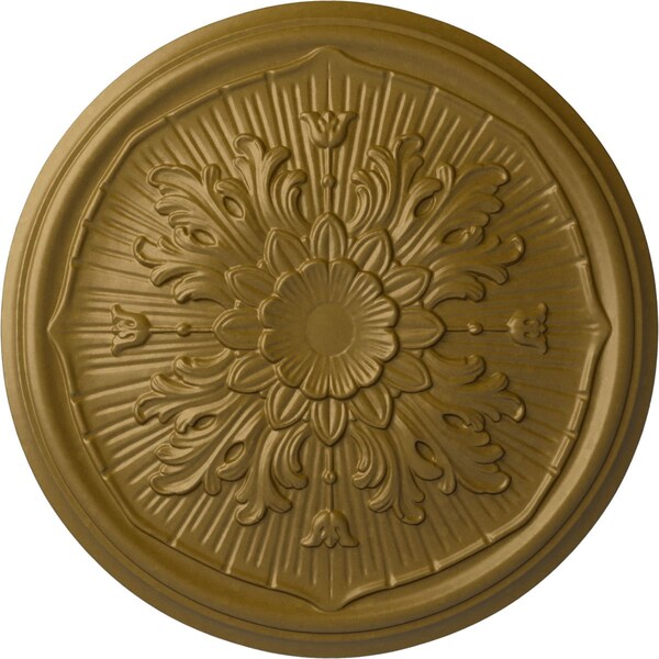 Ekena Millwork Luton Ceiling Medallion (Fits Canopies up to 1 1/8"), Hand-Painted Gold, 15 3/4"OD x 5/8"P CM16LUGLS - main